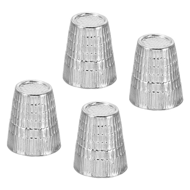 Unique Bargains Metal Sewing Thimbles, Sewing Thimble Finger Protector, Silver 4Pcs