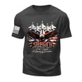 thumbnail image 4 of 250 Anniversary USA T Shirt Men USA Flag Independence Short Sleeve Tee Tops USA Memorial Day Tee Tops Red (Dark Gray,M), 4 of 6