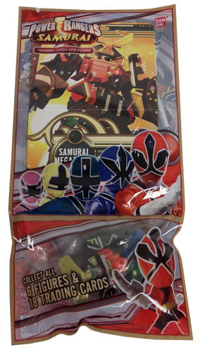 All 6 Figures and 18 Cards Power Rangers Samurai Trading Cards and Figure Set 