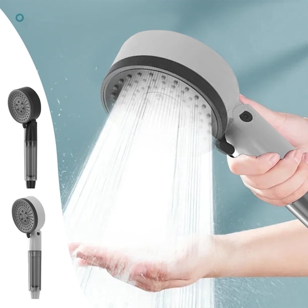 Ducha portátil de alta presión con filtro - 3 modos de pulverización, boquillas antiobstrucción, suavizador de agua dura para tuberías de baja presión, blanco o negro