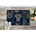 thumbnail image 2 of Caroline's Treasures BB5082JMAT Blue Flowers Weimaraner Door Mat, Indoor Rug or Outdoor Welcome Mat 24x36 Doormat , 36"L, 2 of 4