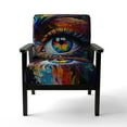 thumbnail image 4 of Designart « Vibrant Colorful Eye II » Fauteuil d'Appoint Moderne Bleu Rembourré - Fauteuil Moderne pour Salon, 4 of 7