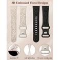 thumbnail image 3 of TOYOUTHS 2-Pack Floral Embossed Bands Compatible with Versa 2/Versa Lite/Versa Watch Bands - 3D Flower Engraved Silicone Wristbands for Women, Soft Comfort Strap Replacement, 3 of 6