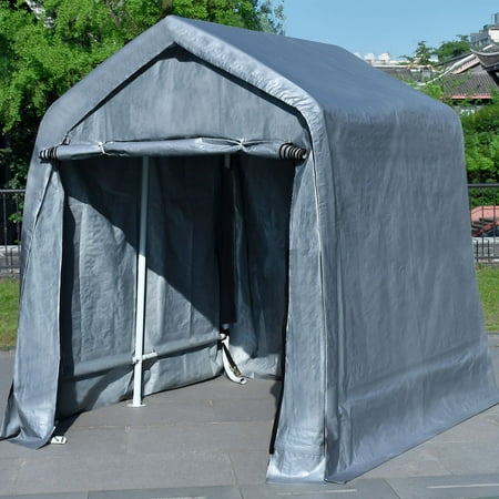 Quictent Garage Shed 10’X10’ Storage Carport with Auger Anchors and Ratchets for Keeping Lawn Equipment and Motorcycles
