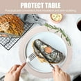 thumbnail image 4 of Round Placemats Set of 6 Woven Round Table Mats with Coasters 13 inch Braided Border Washable Cotton Polyester Circle Place Mats, 4 of 11