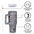 thumbnail image 4 of OBREWU Border Collie Dog and Flower Florals Tumbler with Handle and Lid,Border Collie Dog and Flower Florals 40oz Double Wall Vacuum Insulated Tumbler,Cups Gift for Women and Men, 4 of 7