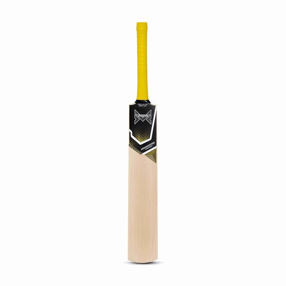 Mongoose Changeur de Jeu Bâton de Cricket Willow Anglais de Première Qualité, Taille - Long Manche / Beige, Manche en Canne avec Prise pour Tenir la Chauve-Souris Fermement