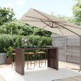 thumbnail image 1 of vidaXL Table de Bar avec Plateau en Verre Brun 185x80x110 cm Rotin Poly, 1 of 4