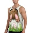 thumbnail image 2 of Easygdp Brown Bunny Men's Tank Top, Sleeveless Muscle T Shirts, Breathable, Quick-Dry, Loose for Gym, Running, Fitness - X-Large, 2 of 9