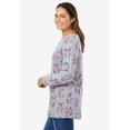 thumbnail image 3 of Woman Within Plus Size Perfect Printed Long-Sleeve V-Neck Tee, 3 of 6