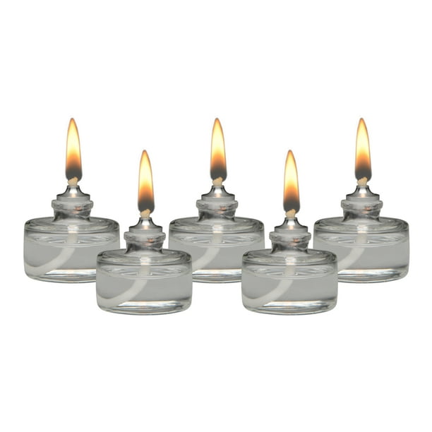 Firefly Refillable, Glass Unscented Tealight Candles 5 Pack Bulk