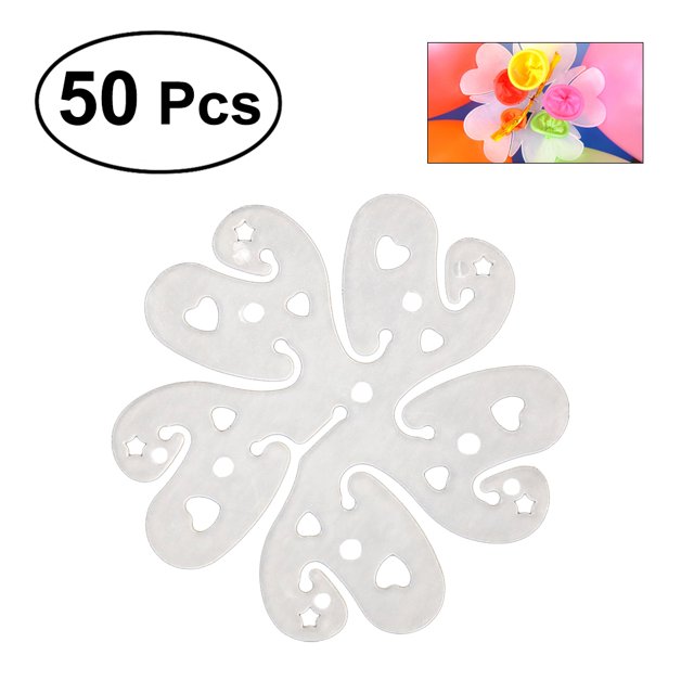 HOMEMAXS 50 Pcs Plastic Balloon Clips Closures Flower Design Balloon Clip for Wedding Birthday