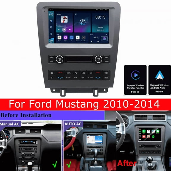 Car Stereo Radio for Ford Mustang 2010-2014 9 Inch Android 13 Touchscreen Wireless Carplay, Car Radio 2 32G Wifi GPS Navigation Android Auto