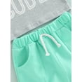 thumbnail image 6 of Toddler Baby Boy Letter Print Crew Neck Pullover T-Shirt Tops Pockets Short Pants Set 2Pcs Summer Clothes, 6 of 8