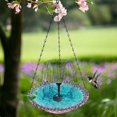thumbnail image 2 of Solar Bird Fountain, Hanging Bird Bath for Hummingbirds Garden Purple, 2 of 5