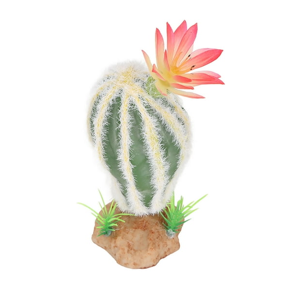 Planta de cactus de reptil artificial, adorno decorativo de planta desértica para pecera, terrario y acuario.