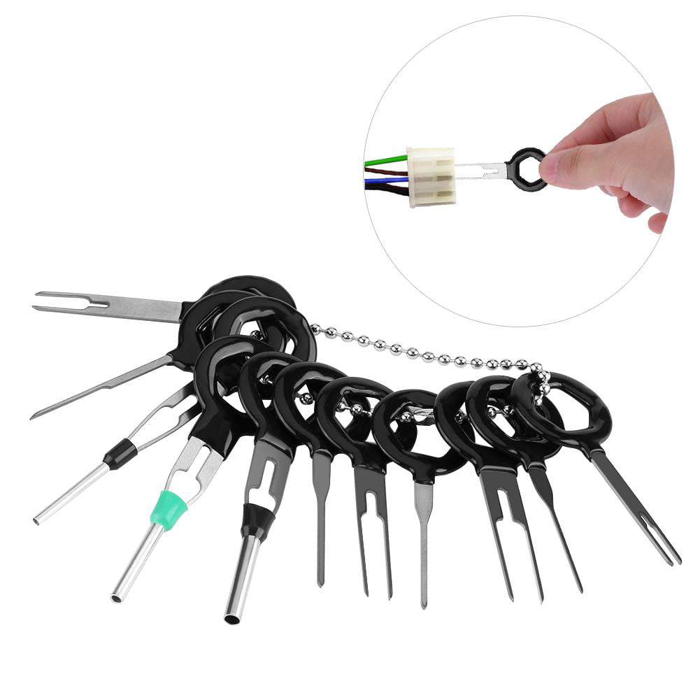 11 pcs Car Wire Terminal Removal Tools Car Wire Harness Plug Terminal Extraction Pick Connector Crimp Pin Back Needle Remove Tool Set 