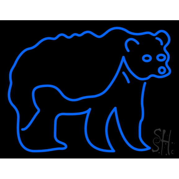 Grizzly Bear LED Neon Sign 15" Tall x 19" Wide - inches Black Square Cut Acrylic Backing, with Dimmer - Premium built indoor Sign for Club, Home décor, Event, Workshop, Storefront.