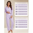 thumbnail image 6 of EA'S SECRET 100% Cotton Pajamas for Women Set Long Sleeve Sleepwear Button Down Loungewear Soft Pjs 2 Piece Lounge Sets(Light Purple,S), 6 of 7