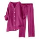 thumbnail image 1 of Conjuntos de 2 piezas para mujer: blusa de pierna ancha y pantalones elásticos. Camisa informal con cuello en V y bolsillos. Ropa urbana para todas las estaciones., 1 of 4
