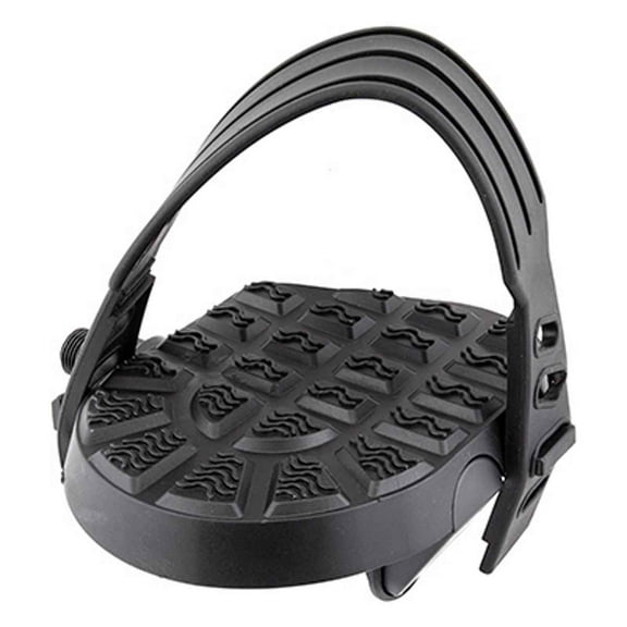 Sunlite Flat Form I Exerciser Platform Treaded Pedals 9/16" With Toe Straps Blk