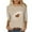 #0475-Beige, variant on Pincandy Football Shirts for Women Plus Size Graphic Print Pullover Shirts Casual 3/4 Length Sleeve Crewneck Fall Fashion Tops