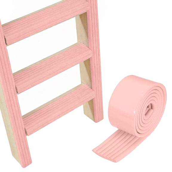 Uxcell Bunk Bed Ladder Pad, (6.5ft, Pink), Self-Adhesive Bunk Bed Step Foam Padding Soft Extra-Wide Edge Protector Traction Treads, Suit for - Stair Steps/Bedroom/Kitchen