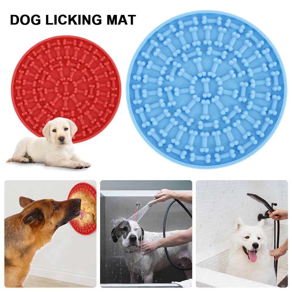 Slow Feeder Pad Dog Lick Mat with Non-Slip Suction Cups for Pet Bathing Grooming and Training Dog Silicone Bowls Slow Dog Lick Mat Slow Feeder Bowls Color A
