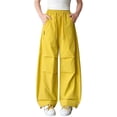 thumbnail image 3 of Liyamei Girls Lightweight Cargo Pants with Wide Leg and Draped Pleats for Casual Wear Size 5-16 Years, 3 of 7