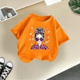 thumbnail image 5 of Toddler Girl Shirts Kid Fashion Graphic Round Neck Short Sleeve Top Summer Leisure Wear Girls Tops Orange 8 Years-9 Years, 5 of 5