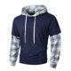 thumbnail image 3 of MHFRRA Sudadera con Capucha y Estampado de Cuadros, de Manga Larga, Informal, de Dos Piezas, para Otoño E Invierno, Ropa de Calle Cómoda para Uso Diario Azul, 3 of 3