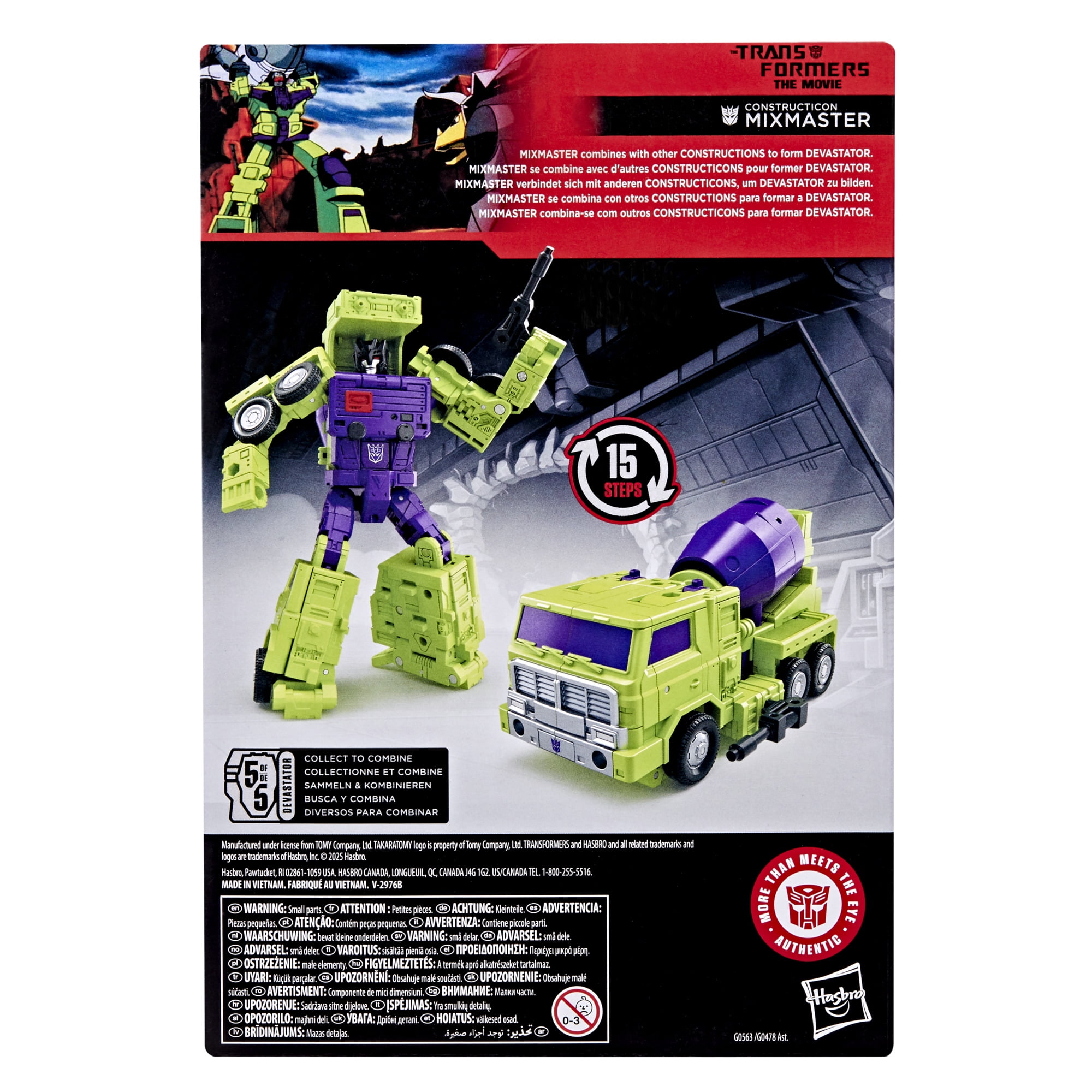 Transformers The Transformers: The Movie Constructicon Mixmaster 5.5 inch Action Figure, 8+