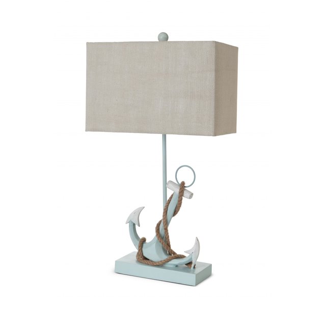 homeroots Éclairage 397252 Ensemble de 2 Lampes de Table Ancre Bleue et Blanche