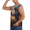 thumbnail image 3 of Xecao Lava Dragon Print Men's Tank Top: Sleek Sleeveless Tee for Casual Sports and Beach Occasions-Small, 3 of 7