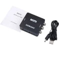 thumbnail image 1 of HUGFEGWE HD Video Converter Box HDMI-Compatible to RCA AV/CVSB Video 1080P Support NTSC PAL Output HDMI2AV Scaler Switch Adapter (Color : Black, Size : (=0.5m) CJB91-87125, 1 of 7
