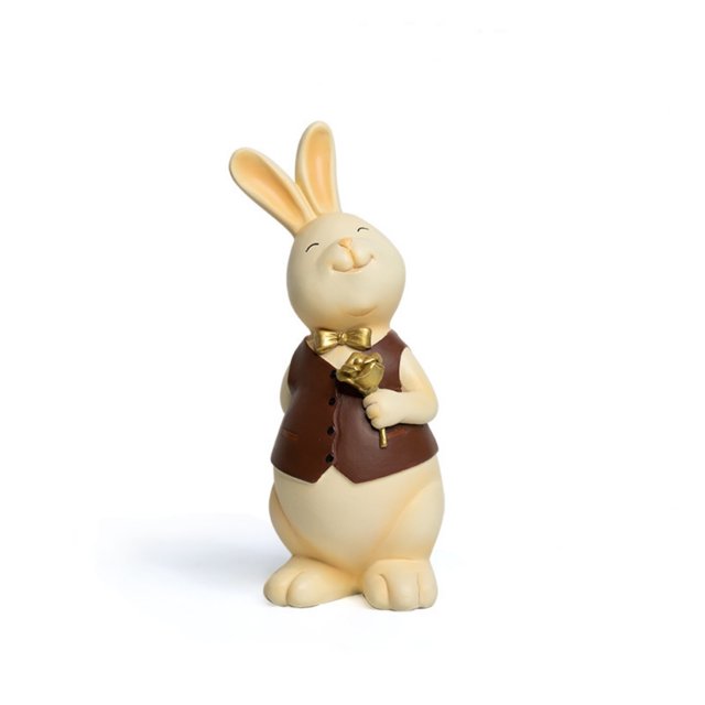 Puntoco Adornos De Conejo, Accesorios Creativos Modernos Para El Hogar, Lindas Artesanías De Resina, Decoración De Gabinete De Tv, Regalos De Boda, Amor Conejo-Amarillo,Decoración Hogareña