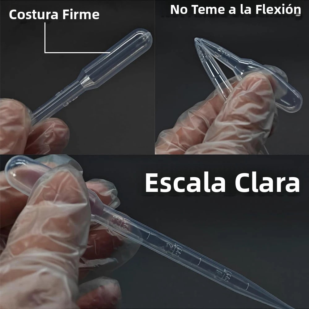 100pcs 3ml Clear Plastic Pipettes for Epoxy Resin Liquid Transfer Scientific Experiments Solid Extraction