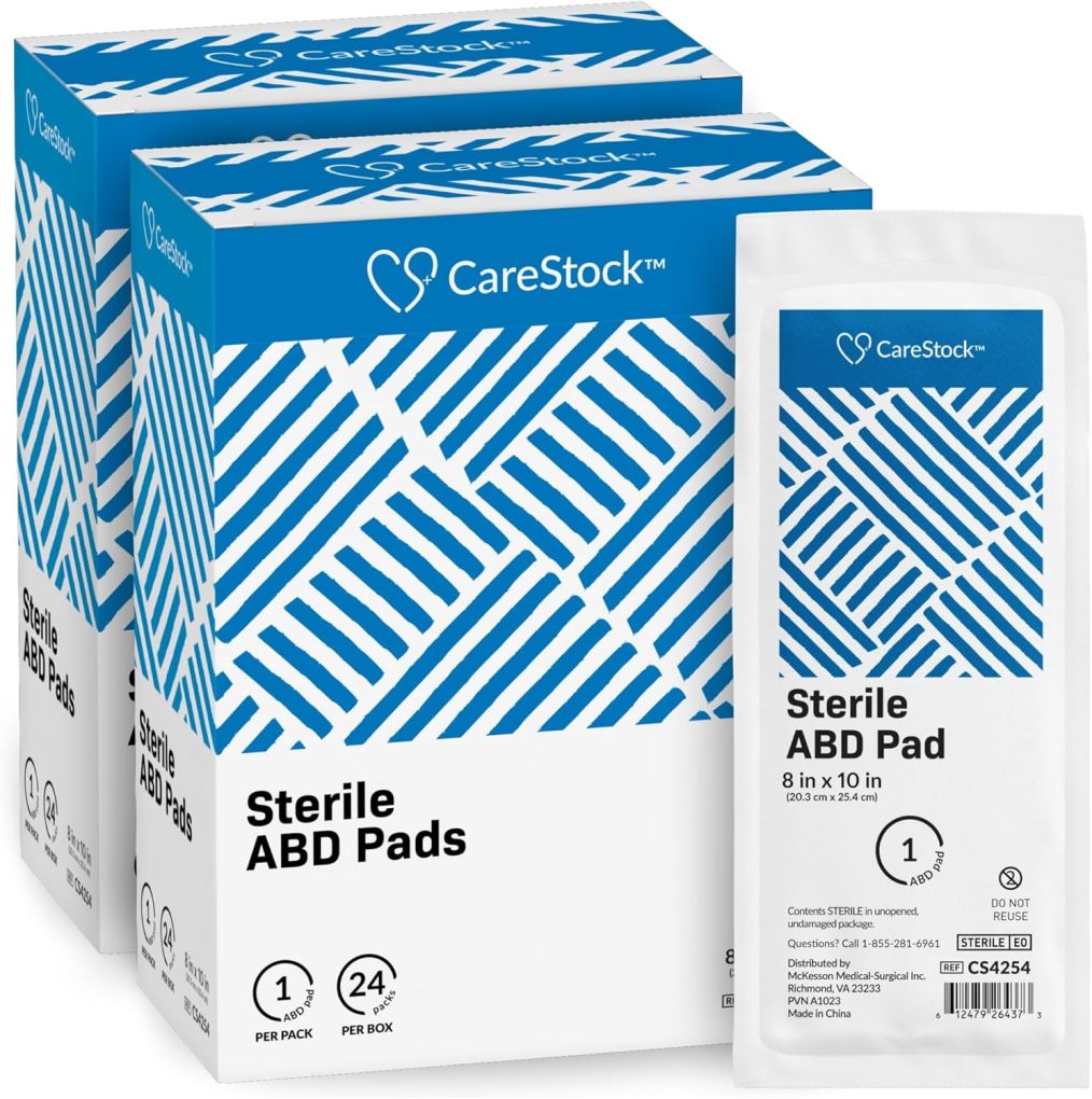 Sterile ABD Combine Pads – 5x9 Inch, 400 Count, Non-Stick Gauze For Wound Care, Surgery, & Heavy Bleeding 1 thumbnail image