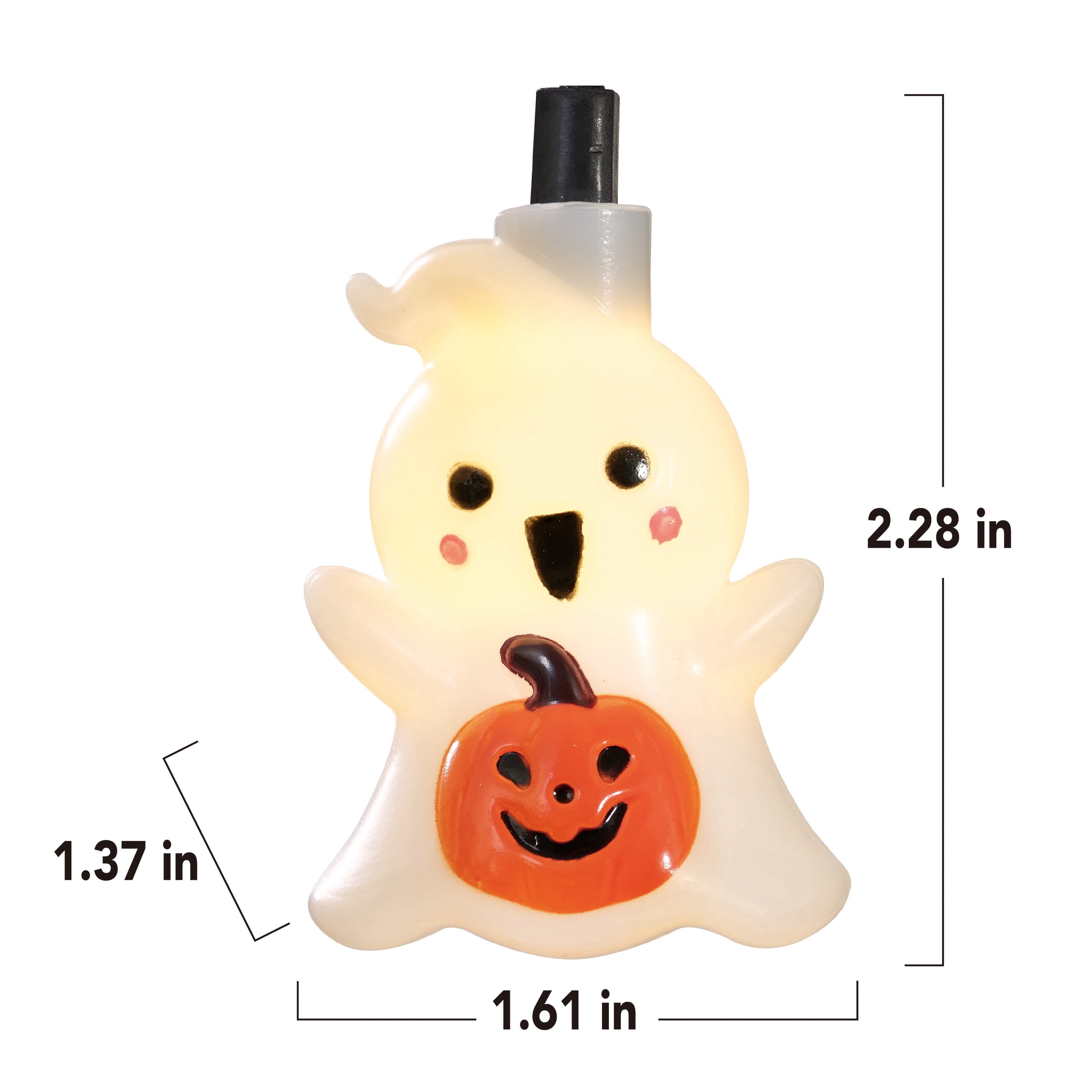 Indoor/Outdoor 10-Count LED Ghost with Pumpkin String Lights, Warm White, 6.5', Halloween by Way To Celebrate