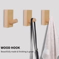 thumbnail image 1 of Ganchos de pared de madera - Estante de almacenamiento de colgadores de pared de madera natural montado en la pared, 1 of 4