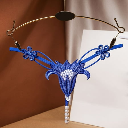 

Yotyukeb Womens Underwear Women Thong Sexy Panties Thong Lace Pants Ladies Briefs Underwear (Blue)