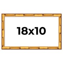 18x10 Frame Gold Bamboo Solid Wood Picture Frame | 1 Inch Moulding Width | Interior Frame Depth