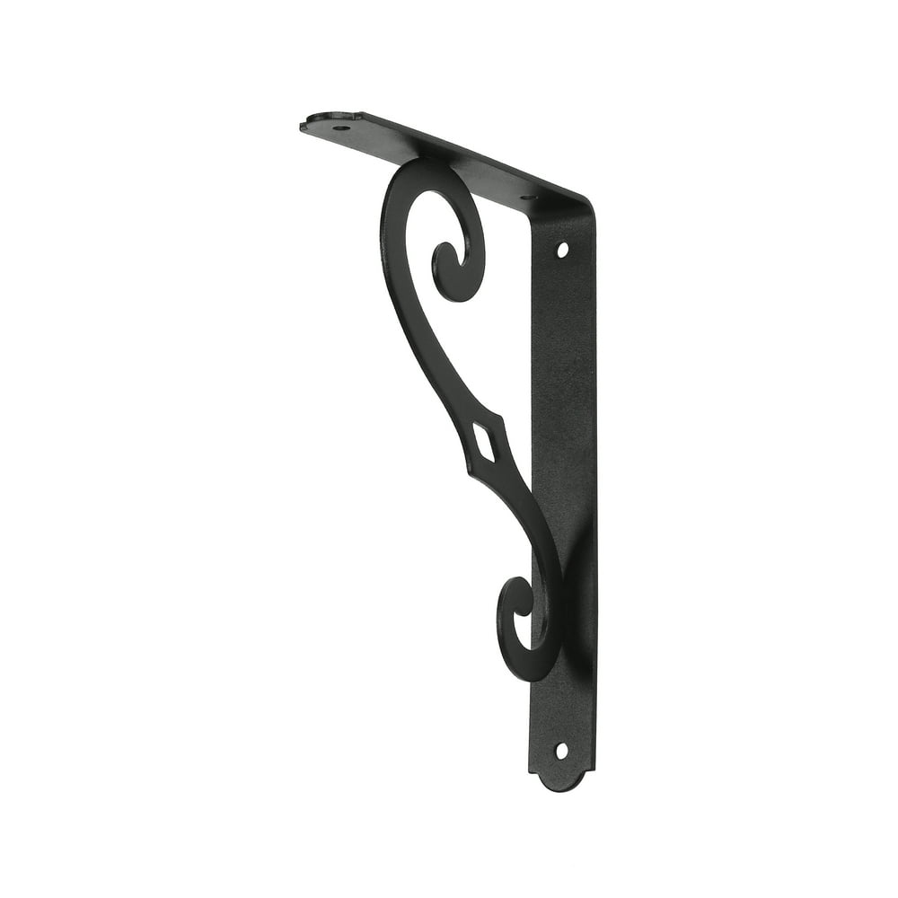 Hyper Tough 8 x 51/2Inch Black Metal Decorative Shelf Bracket, Model 6662