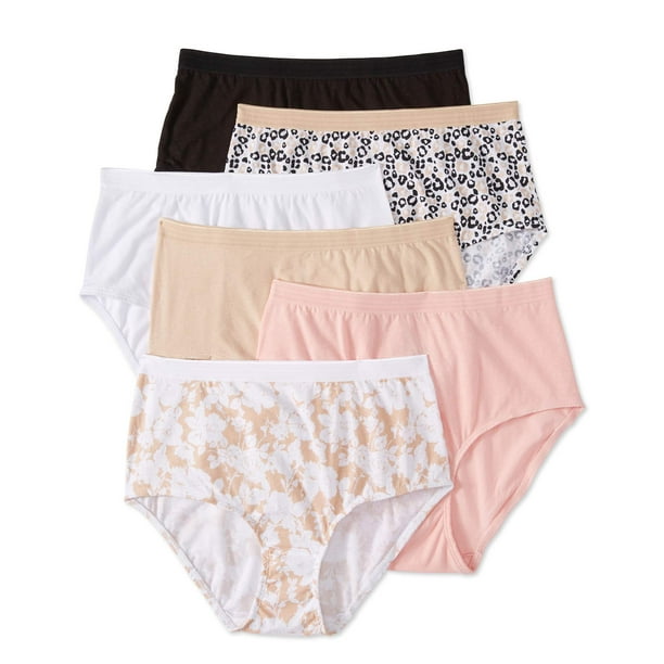 Secret Treasures Ladies 100 Cotton Brief Panty, 6 pack