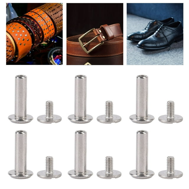 100 Sets M2 Riverías De Tornillo De Acero Inoxidable Fácil De Instalación Aplicaciones Versátiles De Erosión Con Remaches De Cuero Tornillos De Chicago Para Artesanías Bolsos