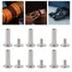thumbnail image 5 of Rivada De Tornillo De Cabeza Plana De 100 Sets, Remaches De Cuero De Tornillo De Chicago M2 Tornillos De Unión De Acero Inoxidable Con Tornillo De Chicago Para Nave, 5 of 7
