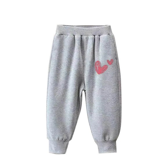 MeetoTime Kids Clothes Heart Printed Elastic Waist Jogger Pants Boys Girls Casual Cinch Bottom Sweatpants 3-10 Years