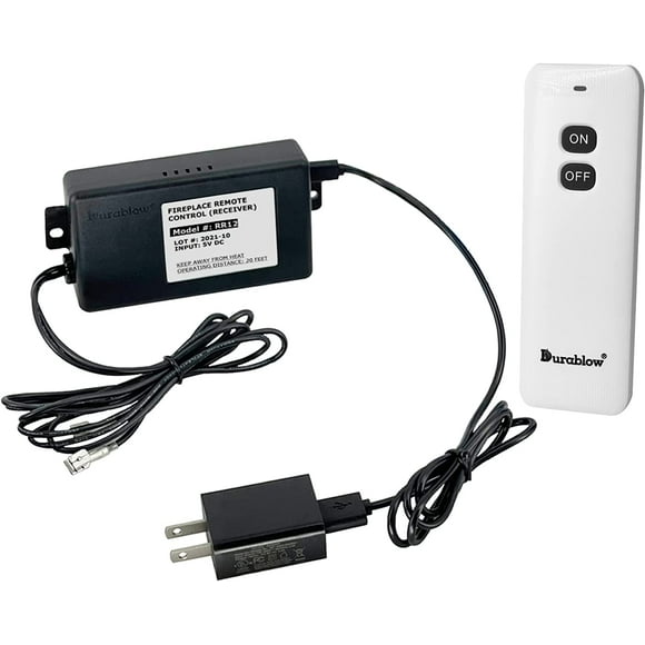 Durablow TR2001 Gas Fireplace On/Off Remote Control Kit for Millivolt Valve or Electronic Ignition Module (Input 100-240VAC)