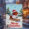 thumbnail image 3 of Dachshund Dog Merry Christmas Garden Flag 12x18 Inch Holiday Pet Yard Banner with Snowflake Sweater and Santa Hat Double Sided Seasonal Outdoor Winter Decoration for Porch Lawn Patio, 3 of 6