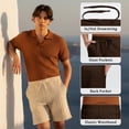 thumbnail image 6 of FEDTOSING Mens Textured Shorts 7" Casual Elastic Waist Drawstring Beach Summer Stretch Short with Pockets, 6 of 7